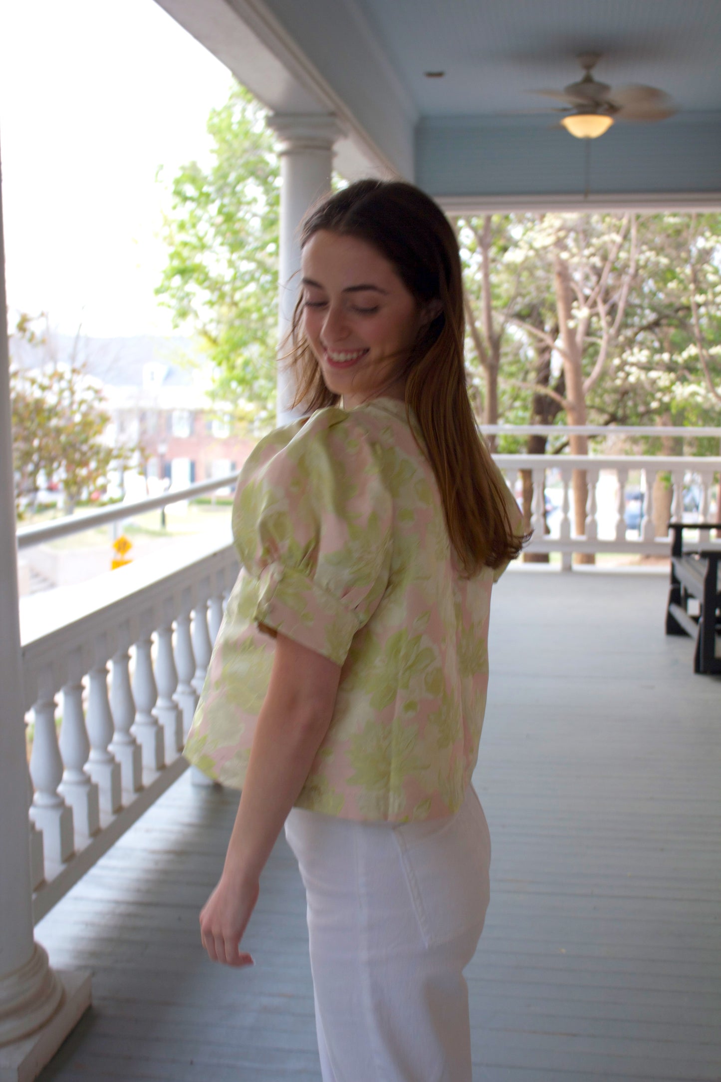 Gracie Jacquard Floral Top