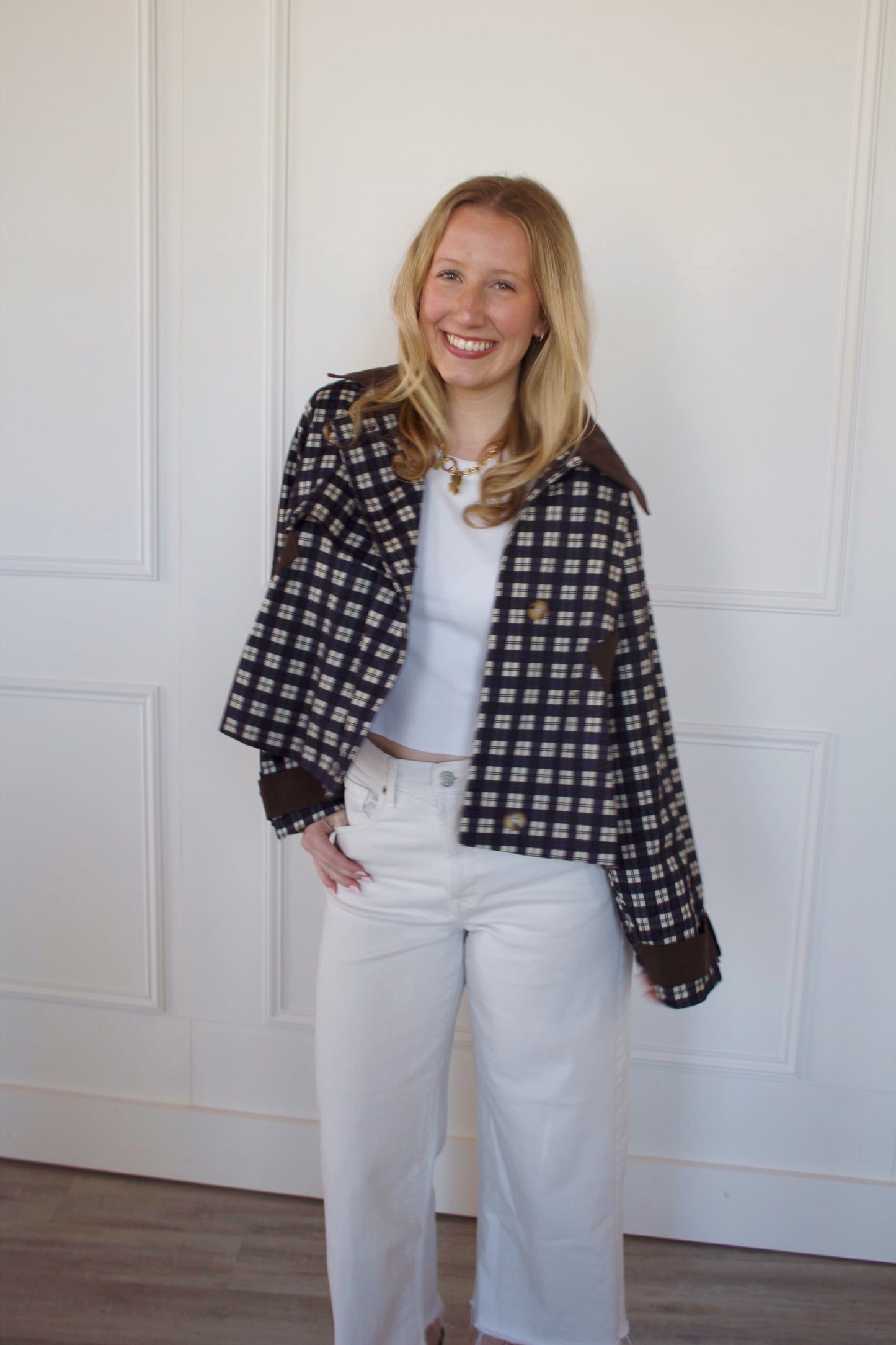 Jordan Navy & Brown Plaid Jacket