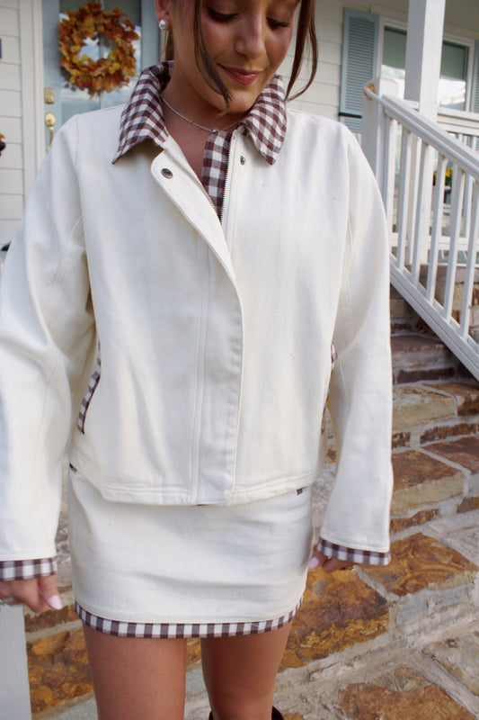 Skirt only - part of Fall Getaway Two Piece Gingham Skirt Set