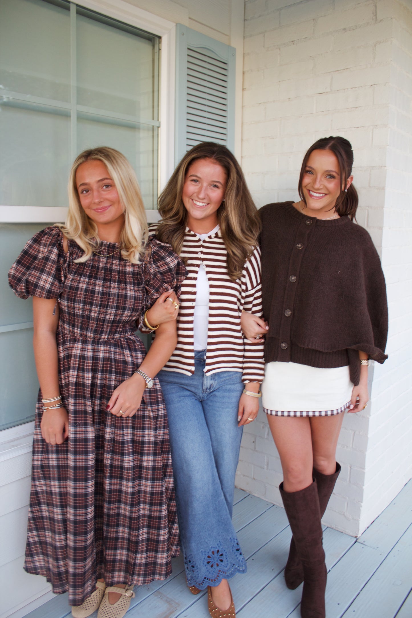 Cozy Ivory & Brown Striped cardigan