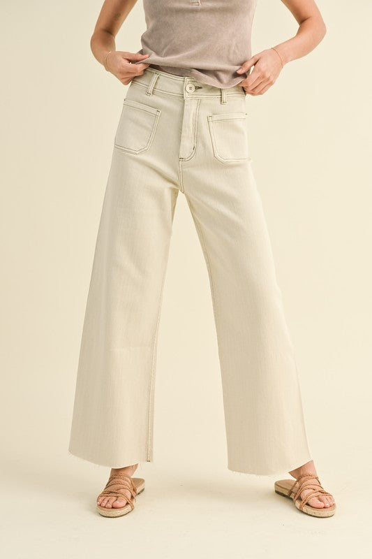 Front Pocket Cream Pants
