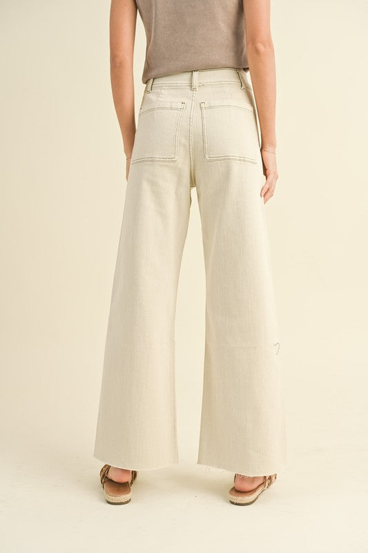 Front Pocket Cream Pants