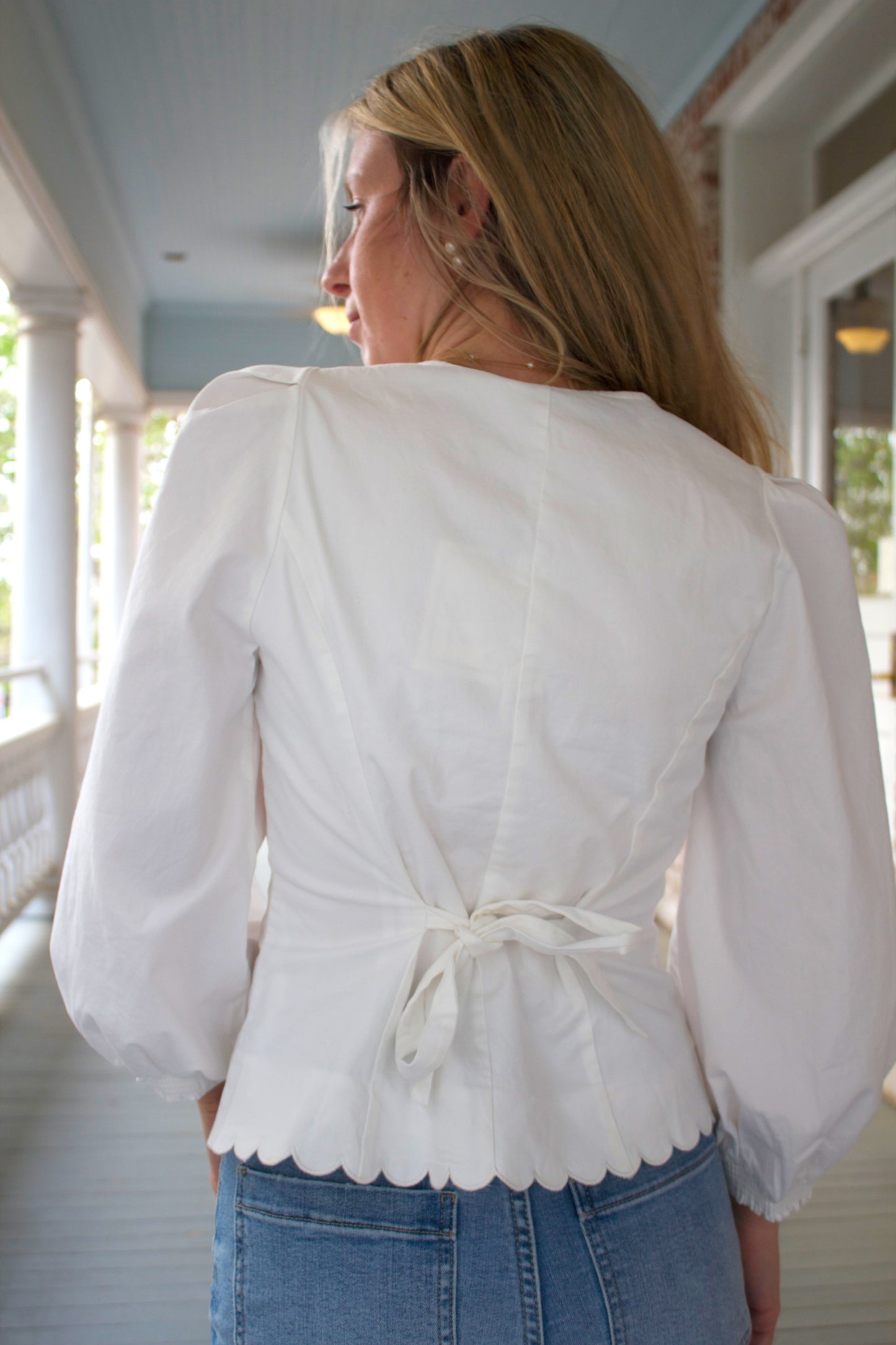Alexis Scalloped Square Neck Top