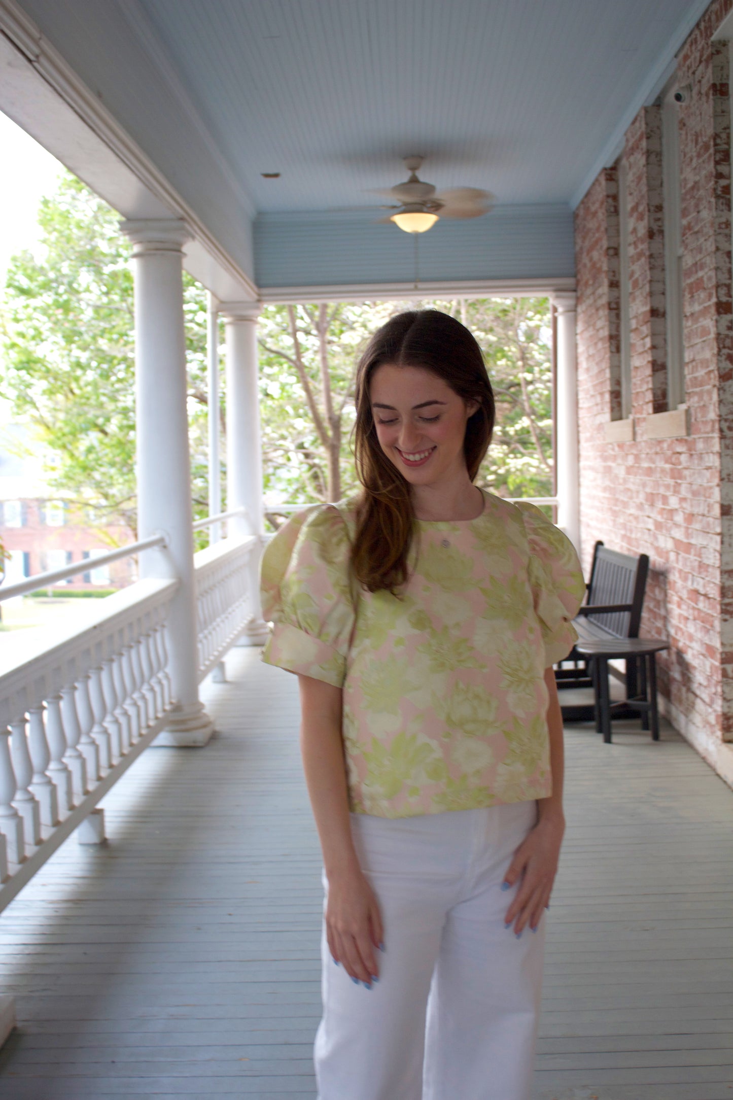 Gracie Jacquard Floral Top
