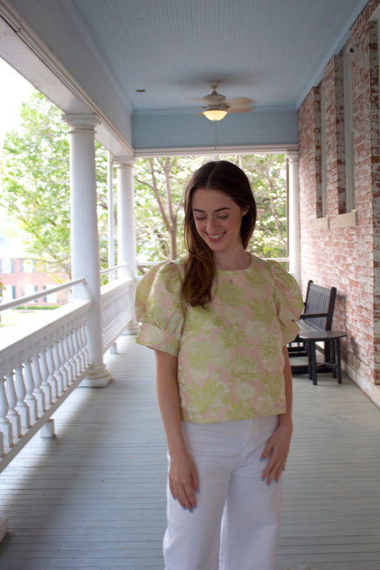 Gracie Jacquard Floral Top