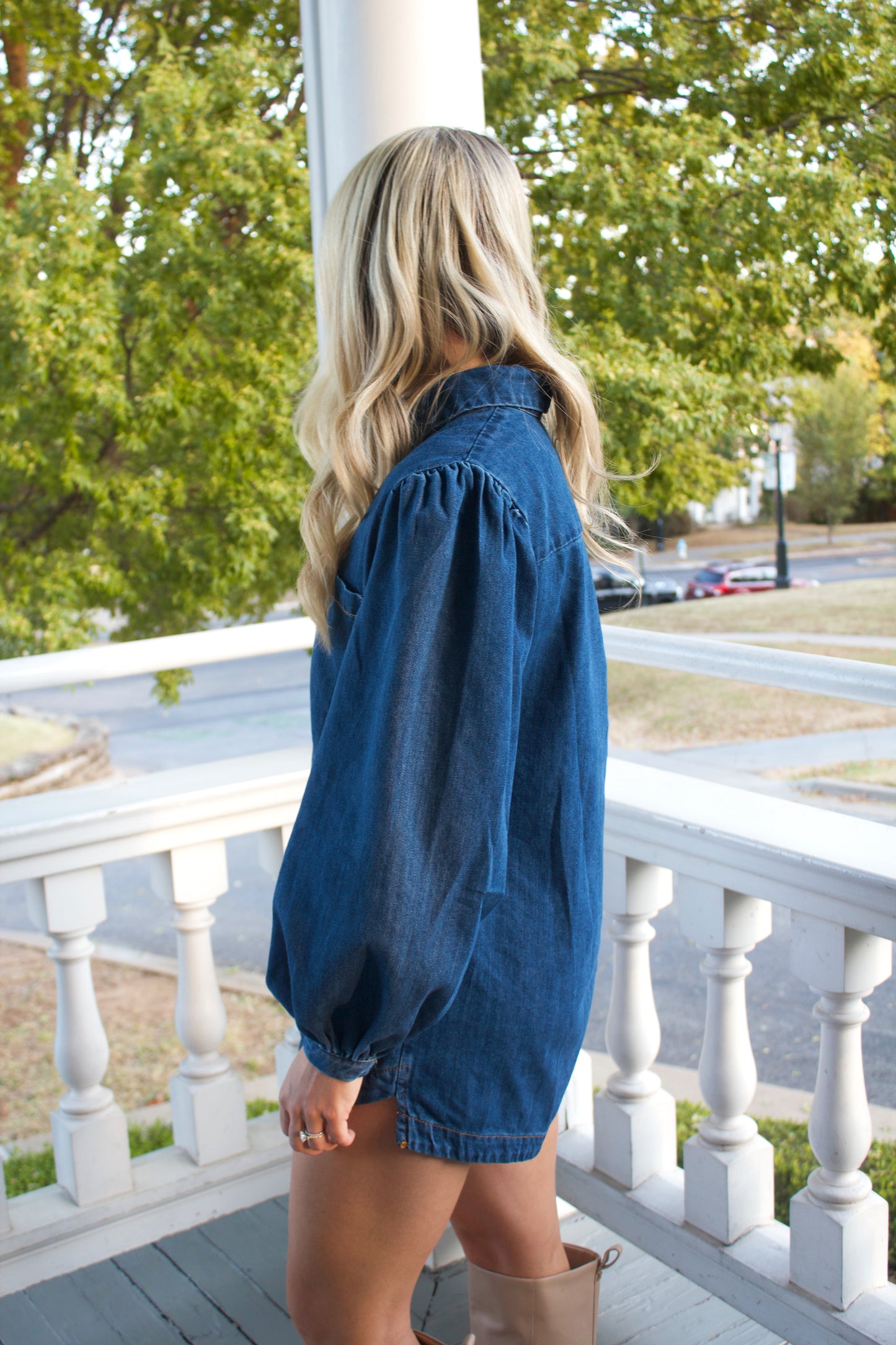 Fall Denim Dark Wash Romper