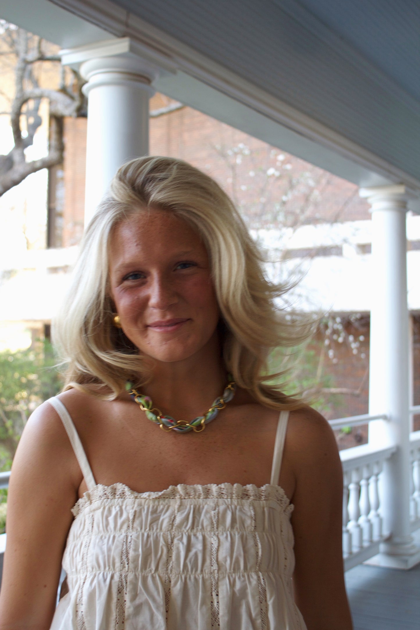 Scarf Tied Chain Necklace