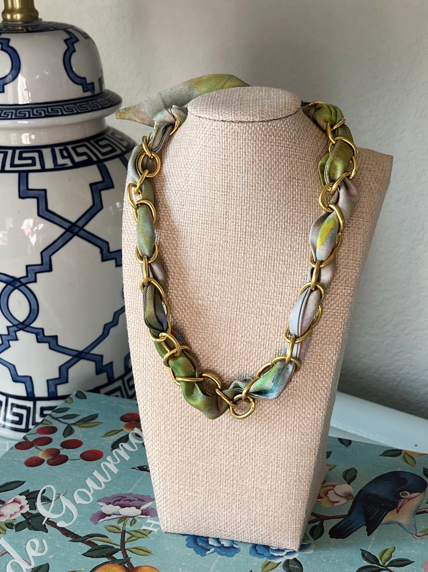 Scarf Tied Chain Necklace