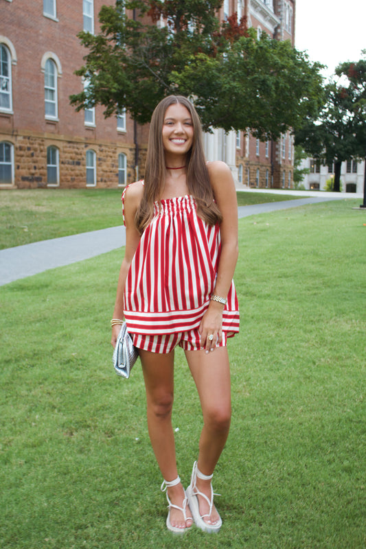 Fay Two Piece Striped Short Set