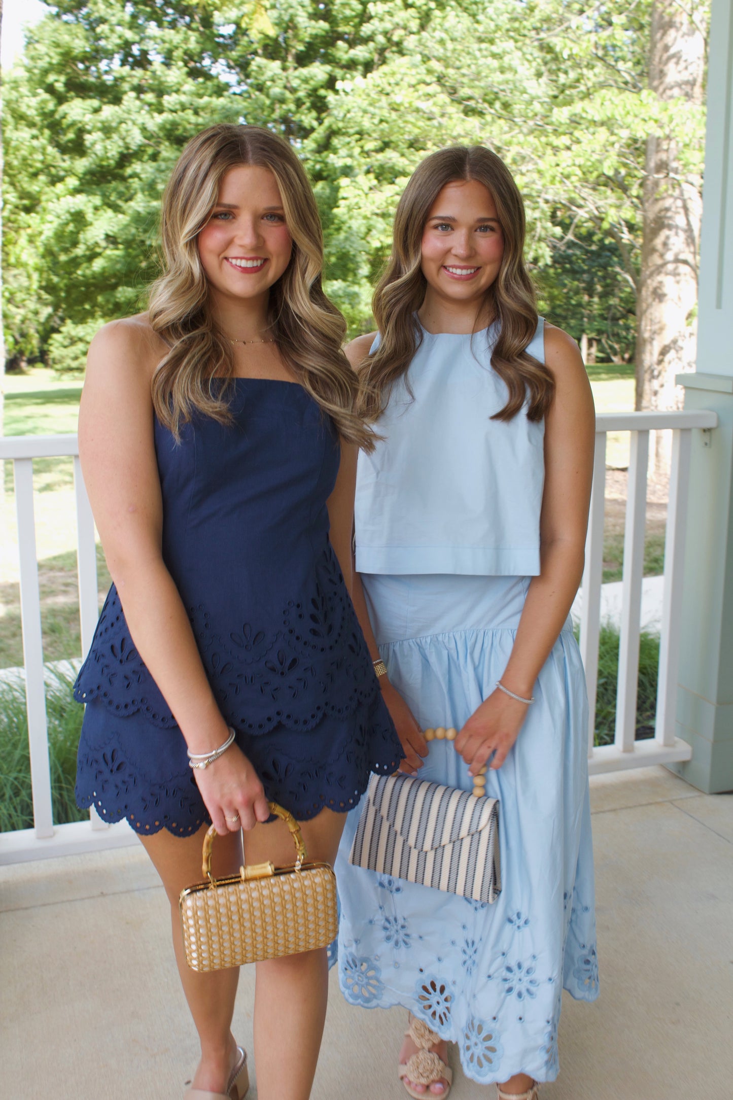 Mirellie Strapless Navy Embroidered Set