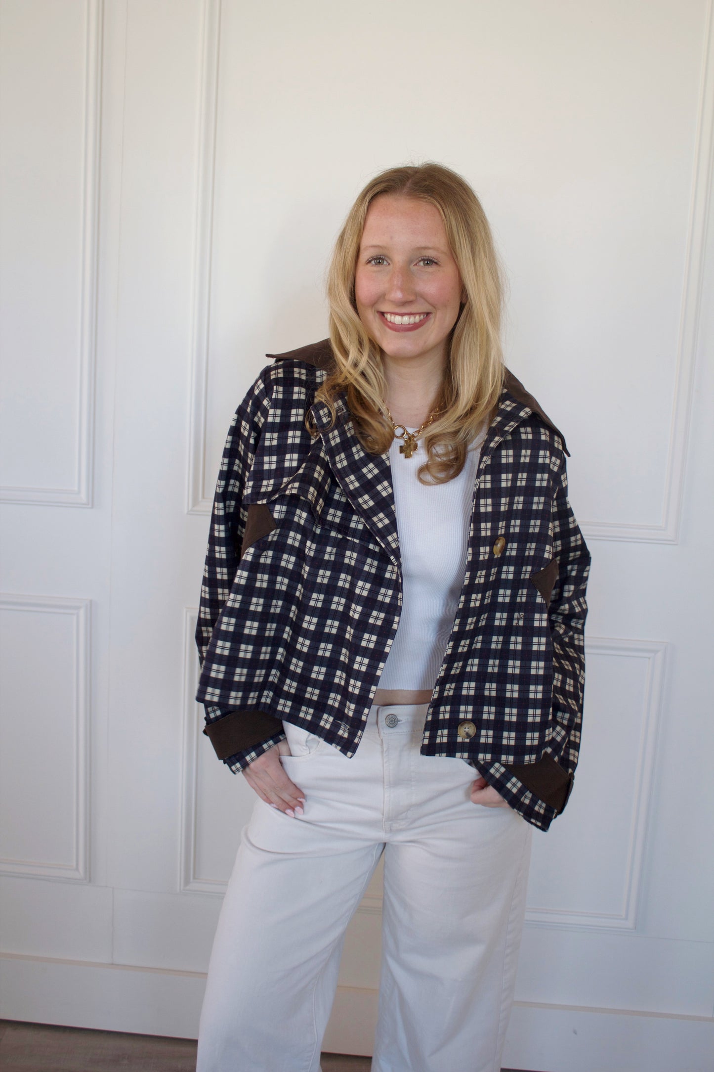 Jordan Navy & Brown Plaid Jacket