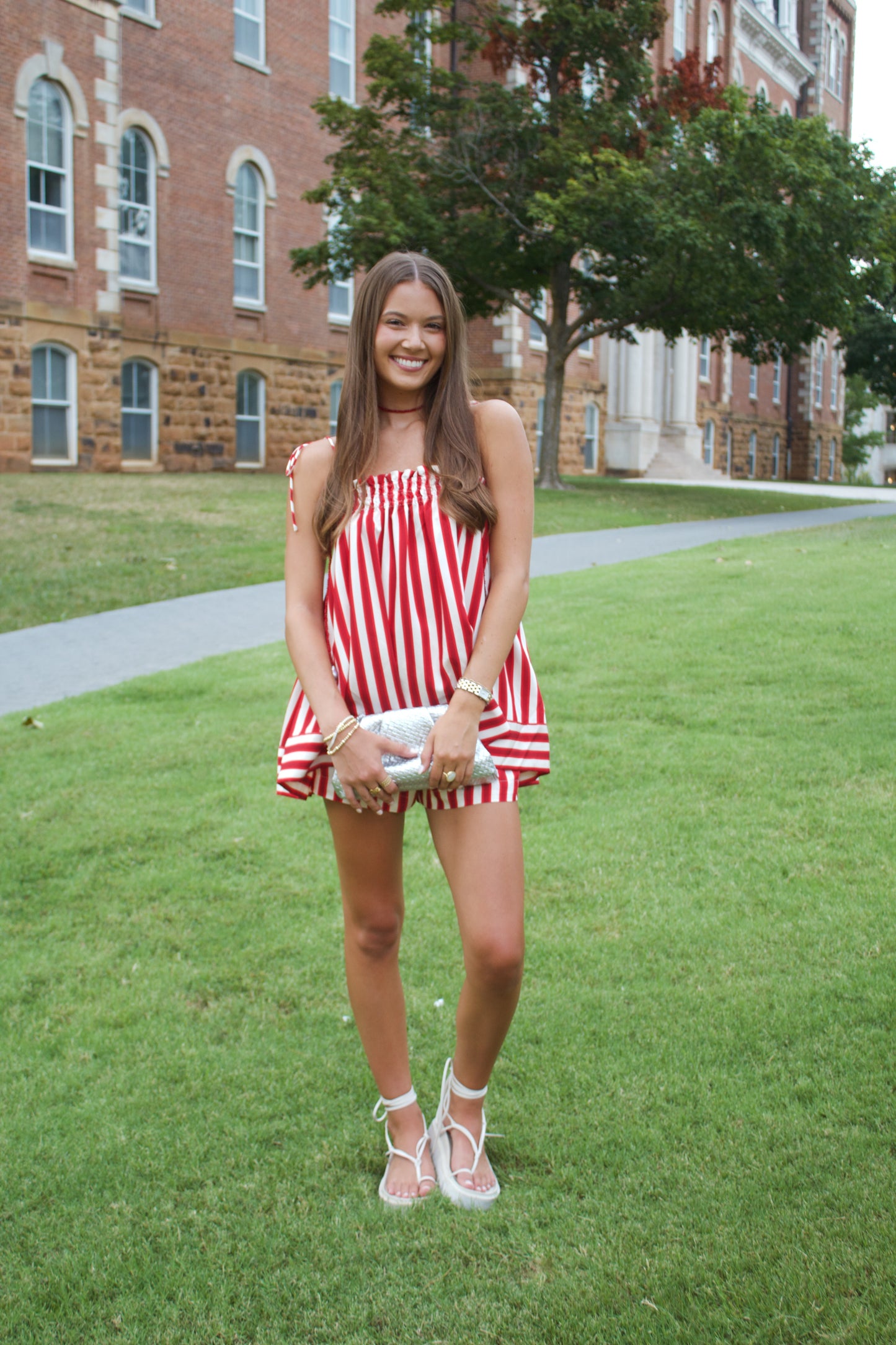 Fay Two Piece Striped Short Set