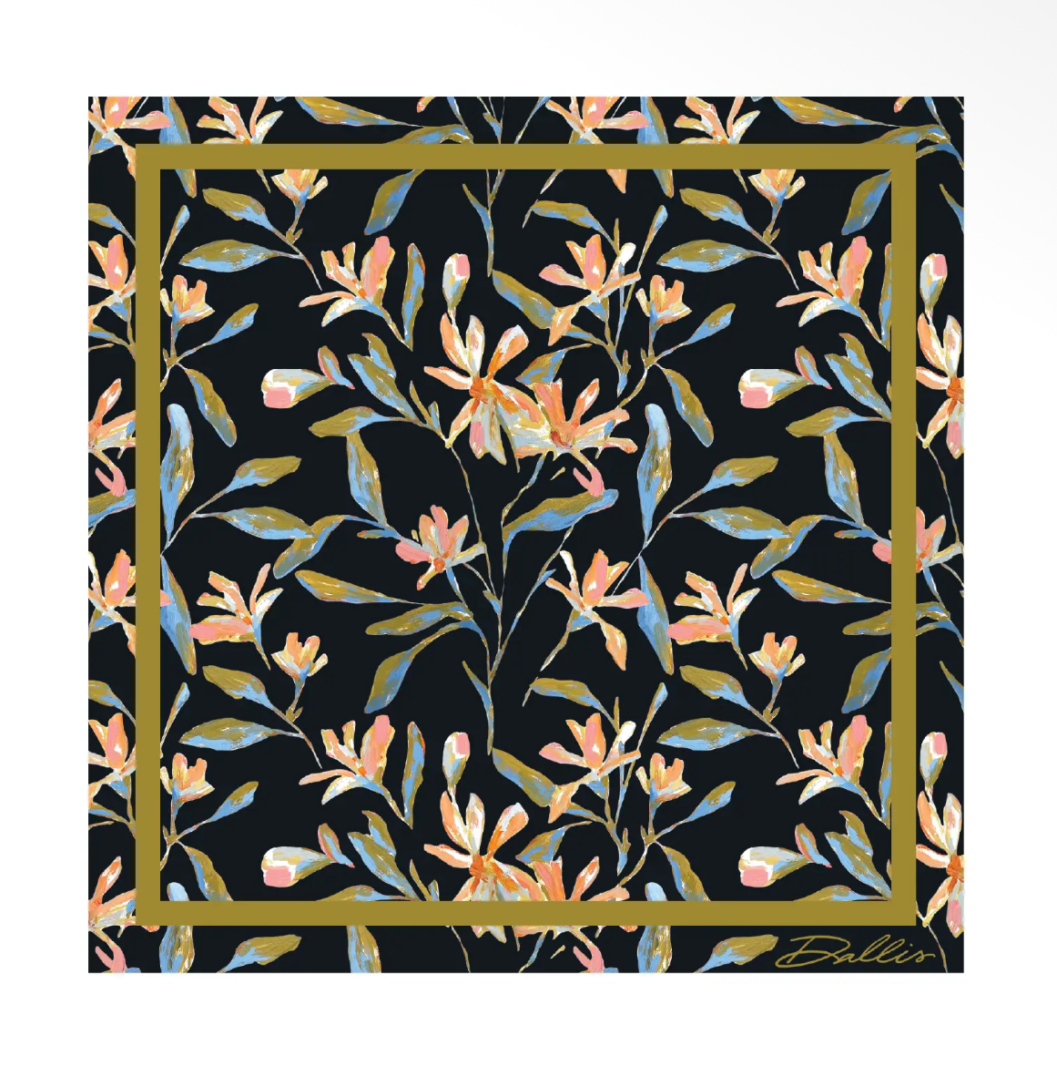 Silk Printed Floral Scarf