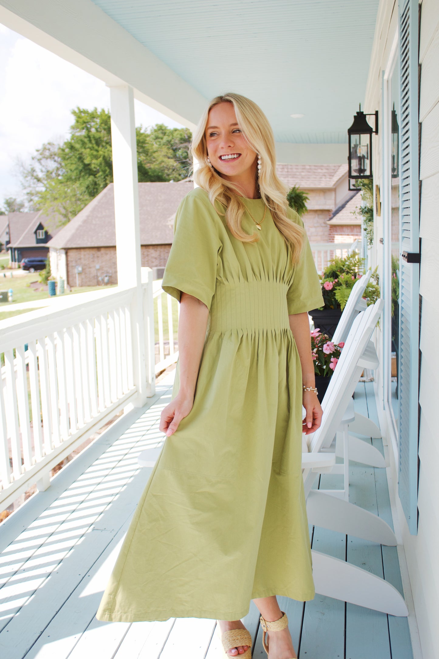 The Classic Green Midi Dress