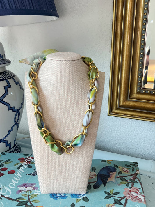 Scarf Tied Chain Necklace