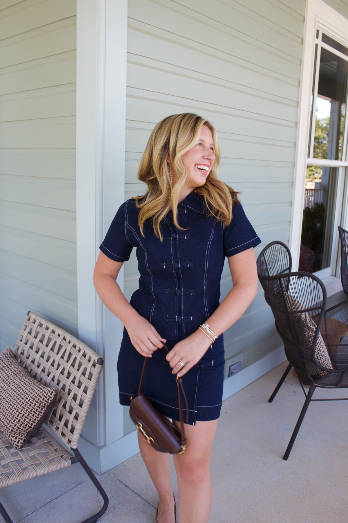 Dark Wash Denim Skirt Set