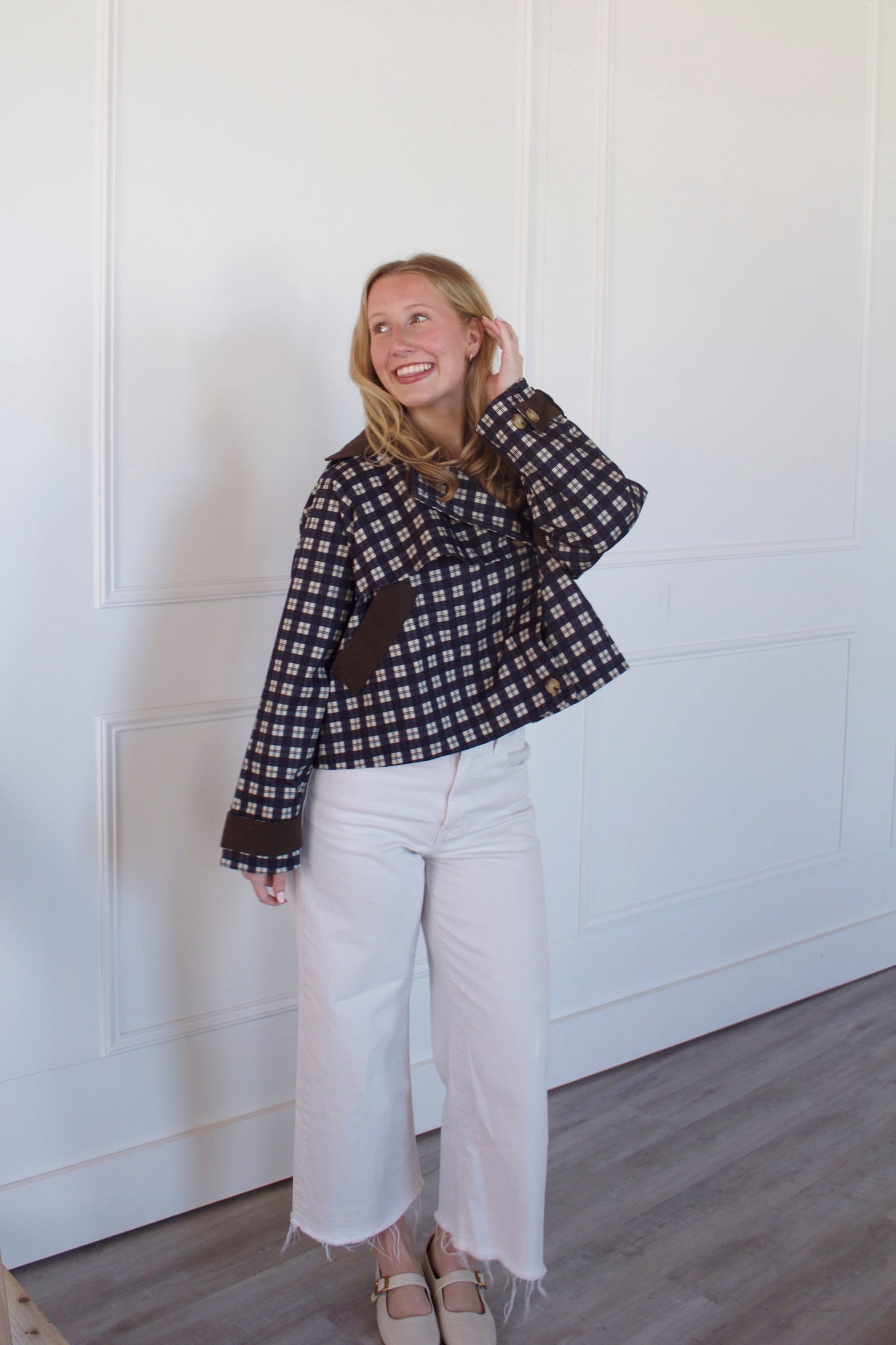 Jordan Navy & Brown Plaid Jacket