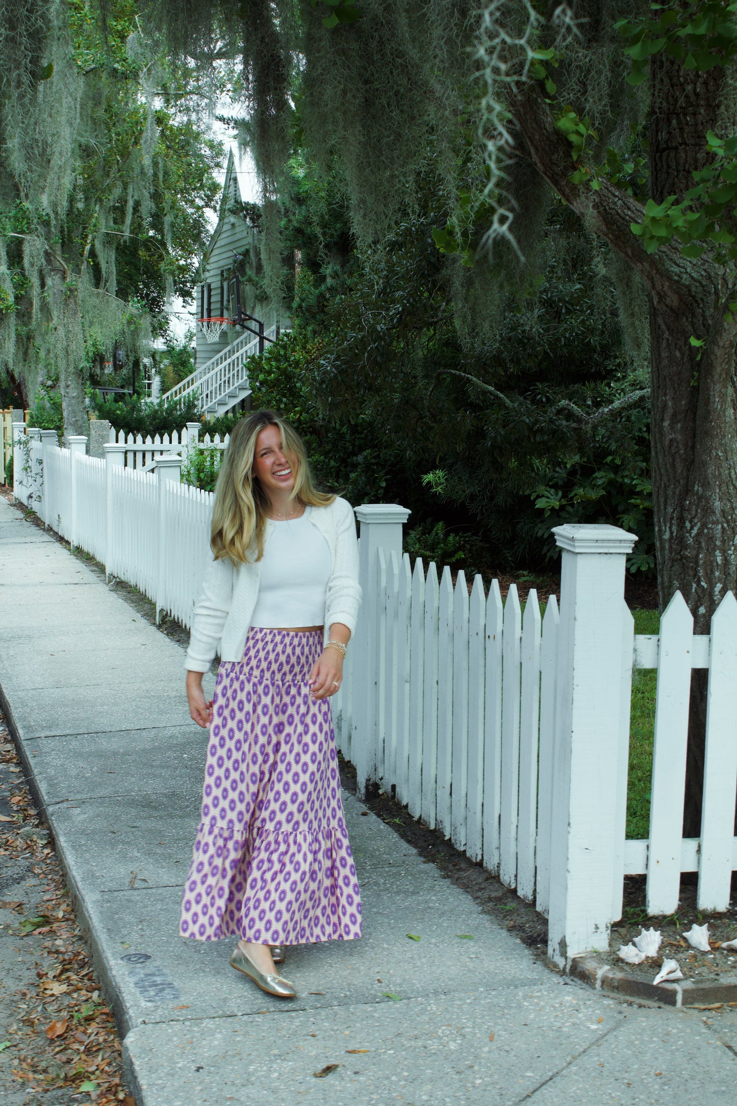 Rainbow Row Printed Maxi Skirt