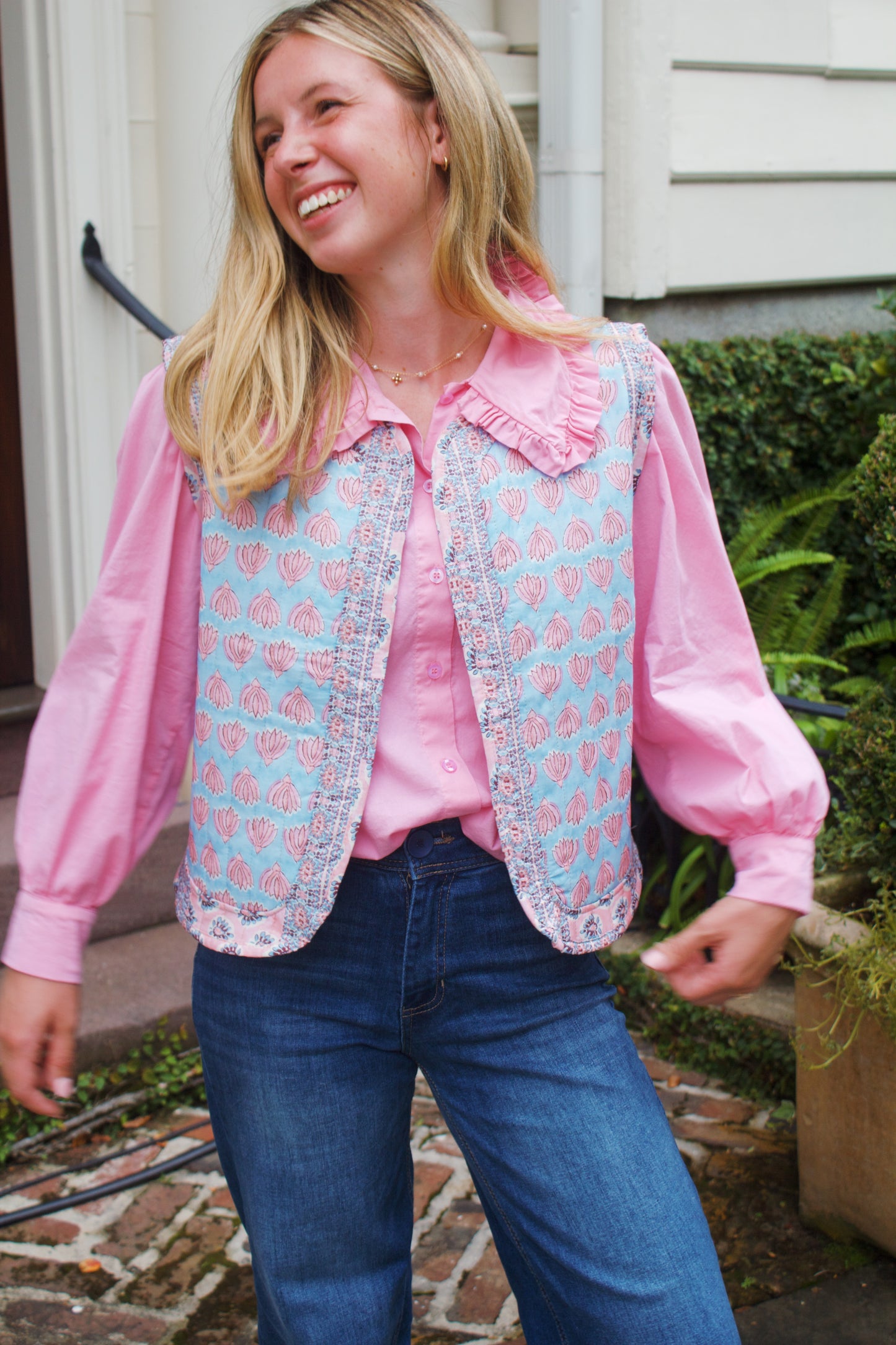 Charleston Girl Block Print Vest