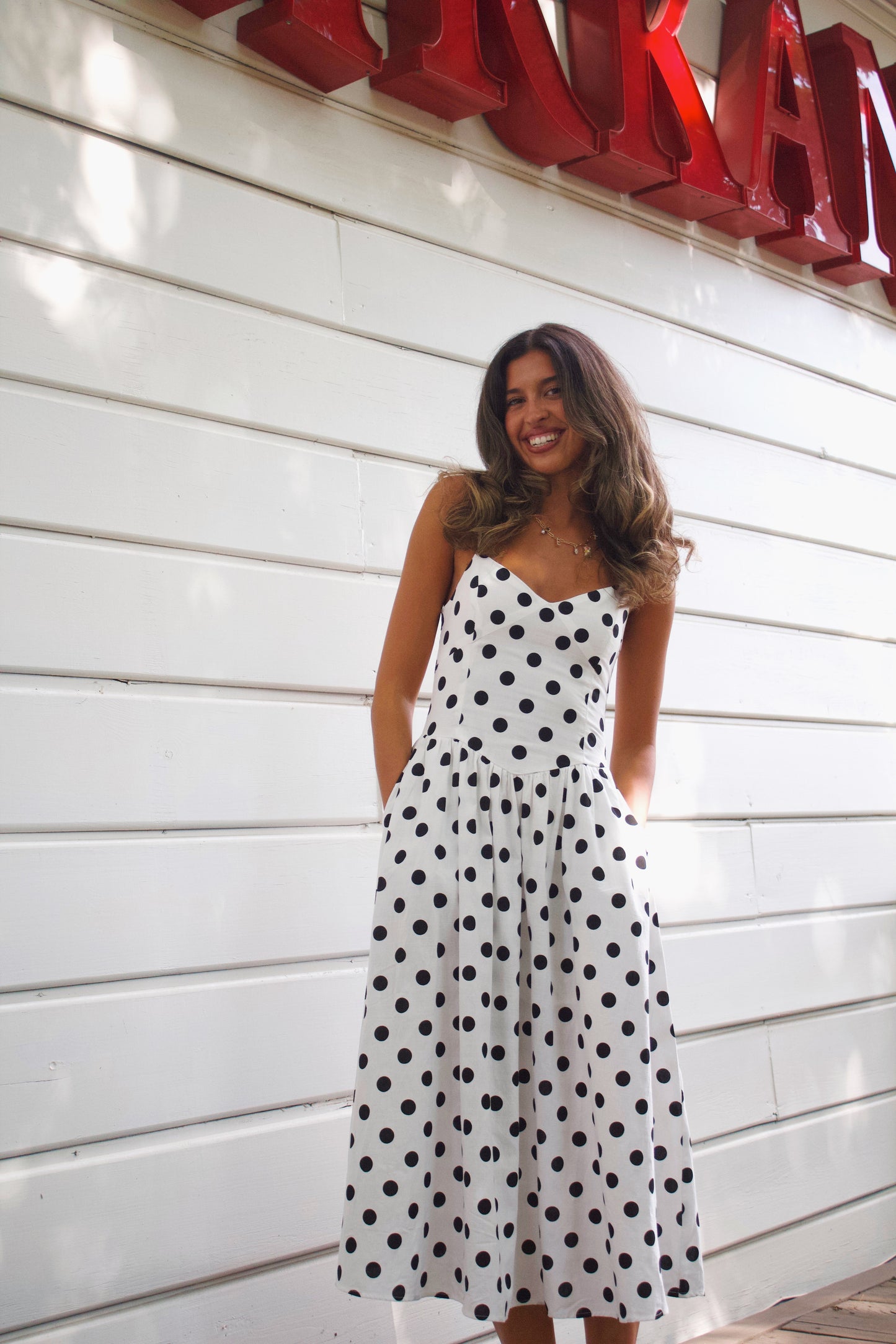 Emma Polka Dot Midi Dress