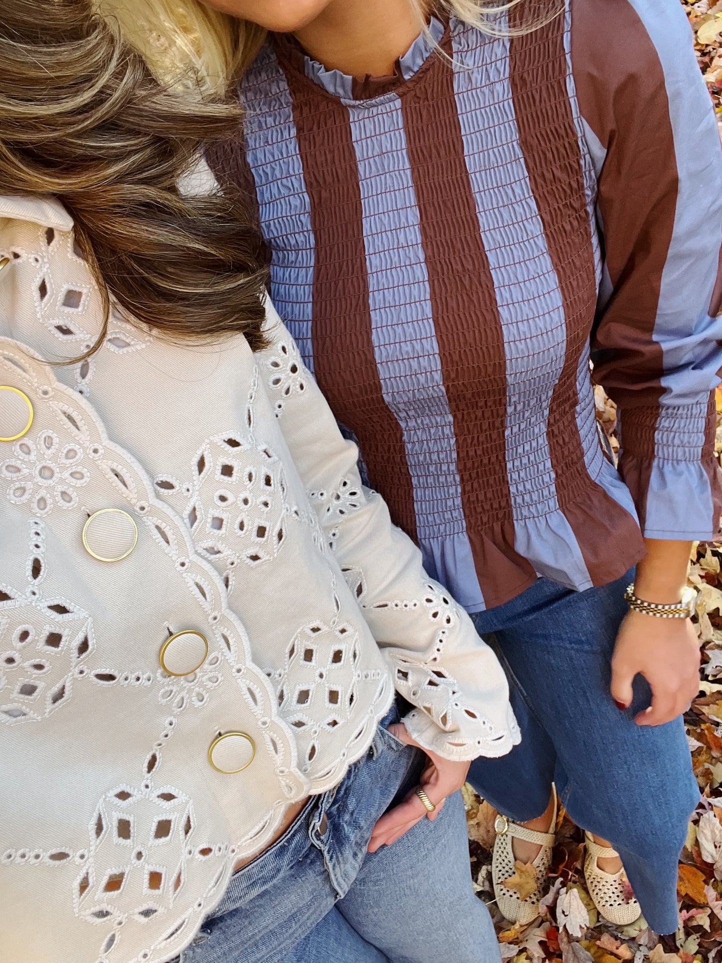 Ivory Eyelet Detailed Jacket