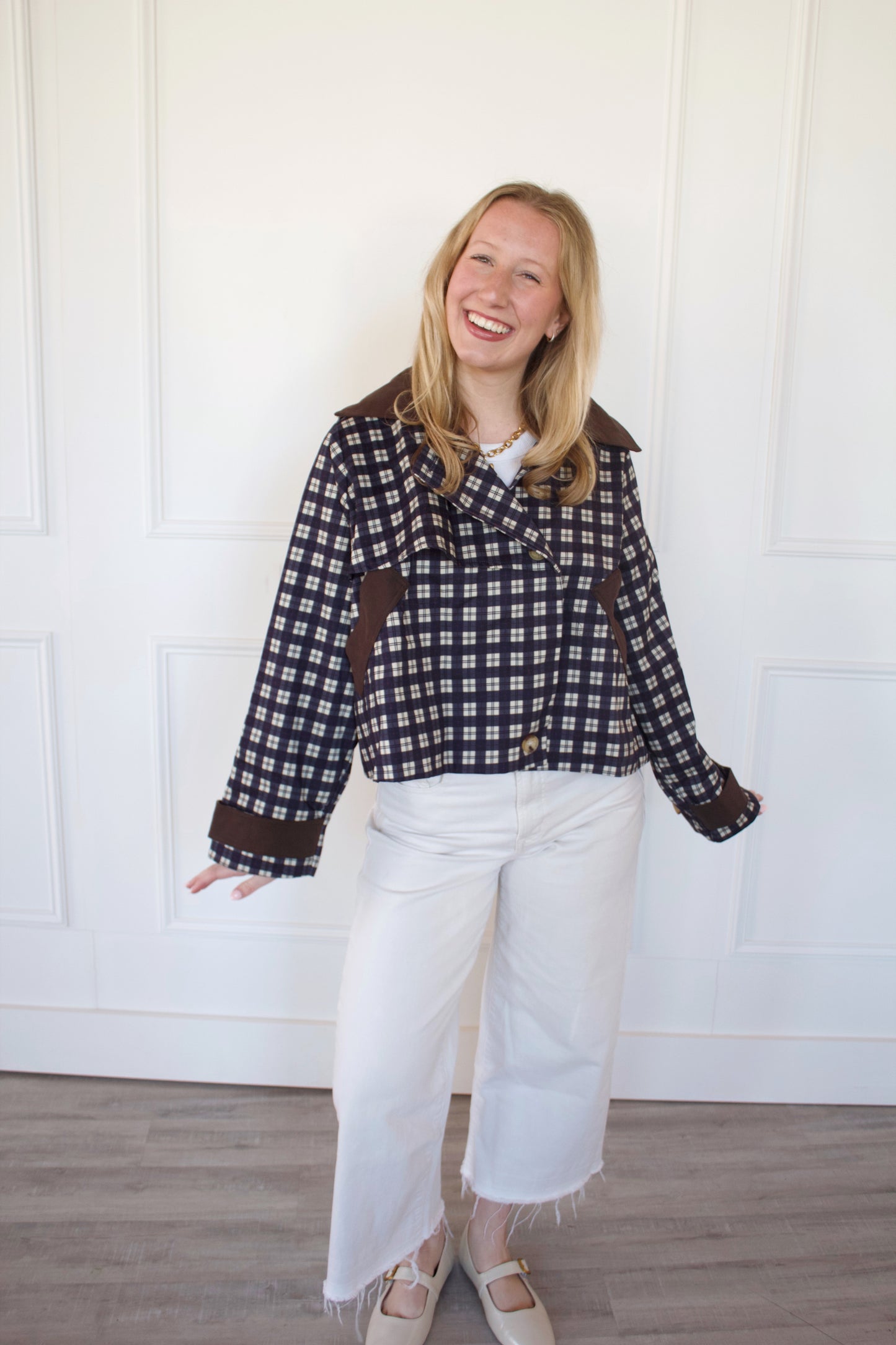 Jordan Navy & Brown Plaid Jacket