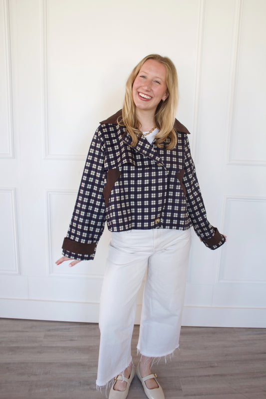 Jordan Navy & Brown Plaid Jacket