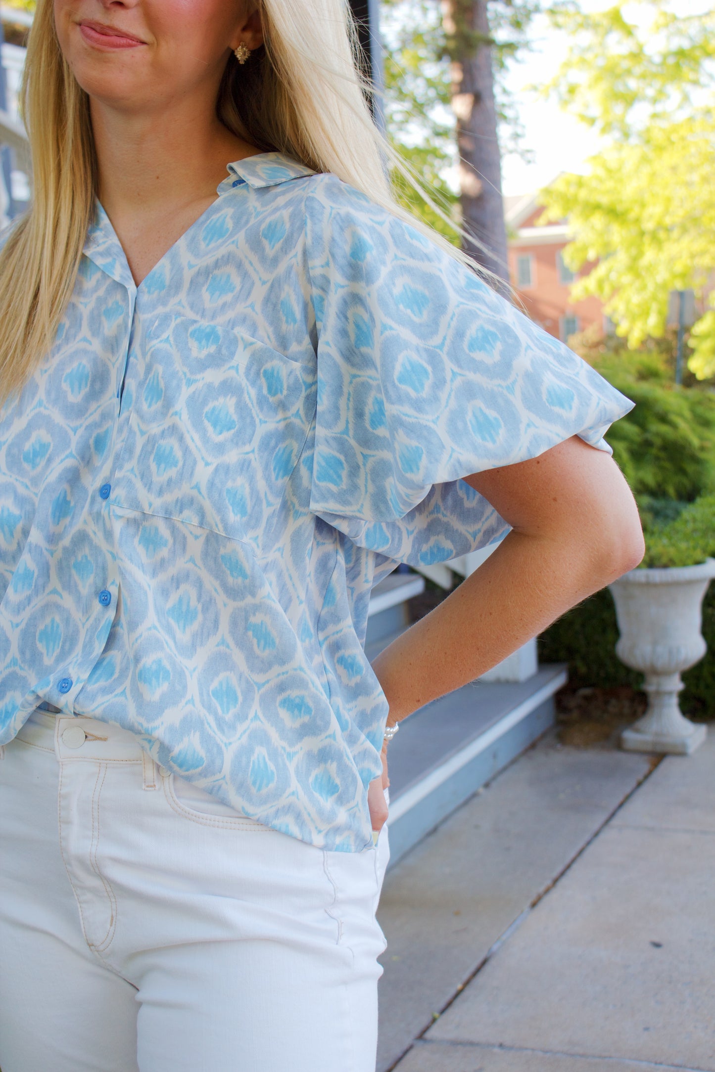 Bubble Sleeve Button Down