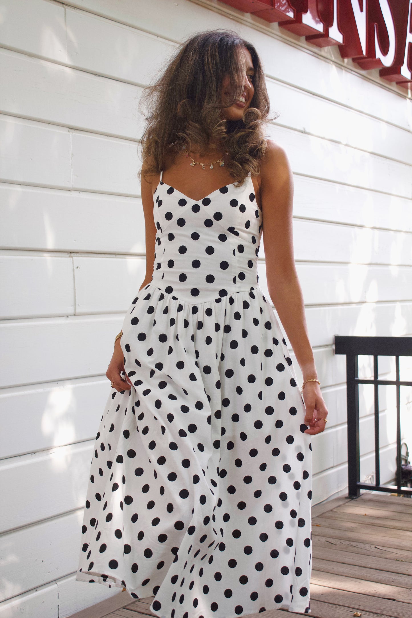 Emma Polka Dot Midi Dress